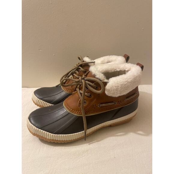 Jsport Women's Size 8 Mary Waterproof Faux Fur Duck Boot Booties Brown by Jambu - Picture 3 of 12